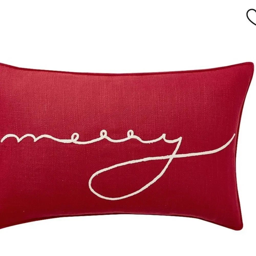 🔥pottery barn Merry Lumbar Throw Pillow cover only New